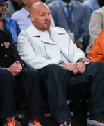 Knicks vs. Cavaliers Game 2 Fat Joe White Biker Jacket