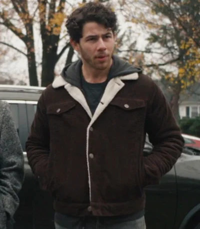 Nick Jonas The Good Half 2024 Brown Shearling Jacket