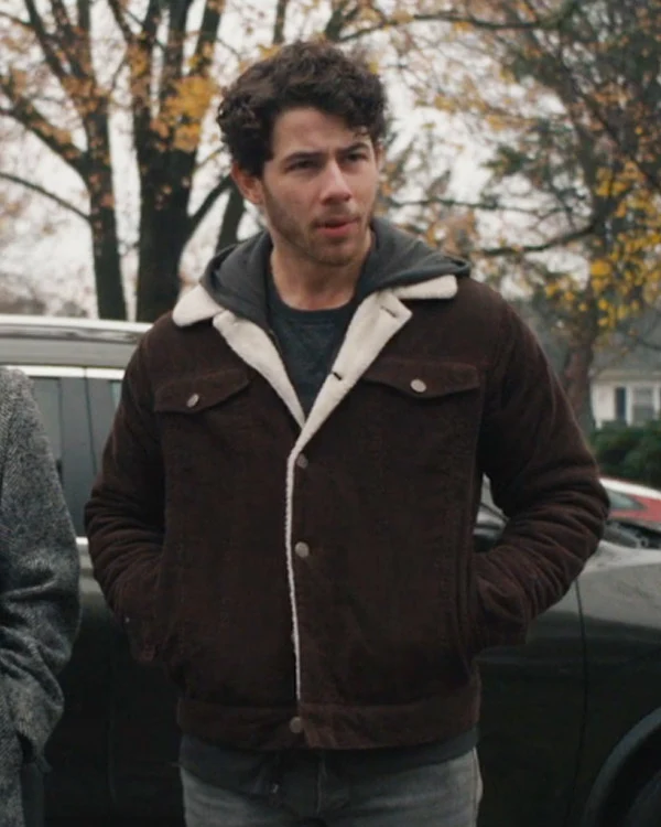 Nick Jonas The Good Half 2024 Brown Shearling Jacket Nick Jonas The Good Half 2024 Brown Shearling Jacket
