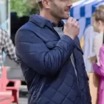 Notes of Autumn Luke Macfarlane Blue Quilted Jacket
