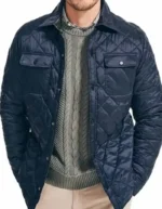 Notes of Autumn Luke Macfarlane Blue Quilted Jacket