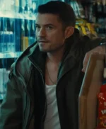 Orlando Bloom Deep Cover Green Cotton Coat