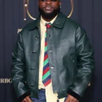 Power 100 Party Davido Green Leather Jacket