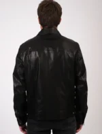 Premium Black Leather Trucker Jacket