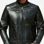 Premium Black Quilted Zipper Leather Jacket