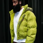 Pro Basketball Playoffs 2026 James Harden Green Puffer Jacket