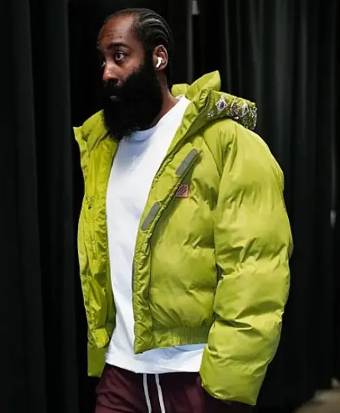 Pro Basketball Playoffs 2026 James Harden Green Puffer Jacket Pro Basketball Playoffs 2026 James Harden Green Puffer Jacket
