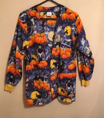 Pumpwitch Halloween Scrub Jacket
