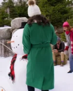 Meghan Ory Believe in Christmas Green Trench Coat