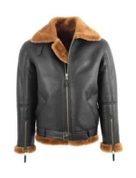 RAF Black B-3 Bomber Shearling Jacket