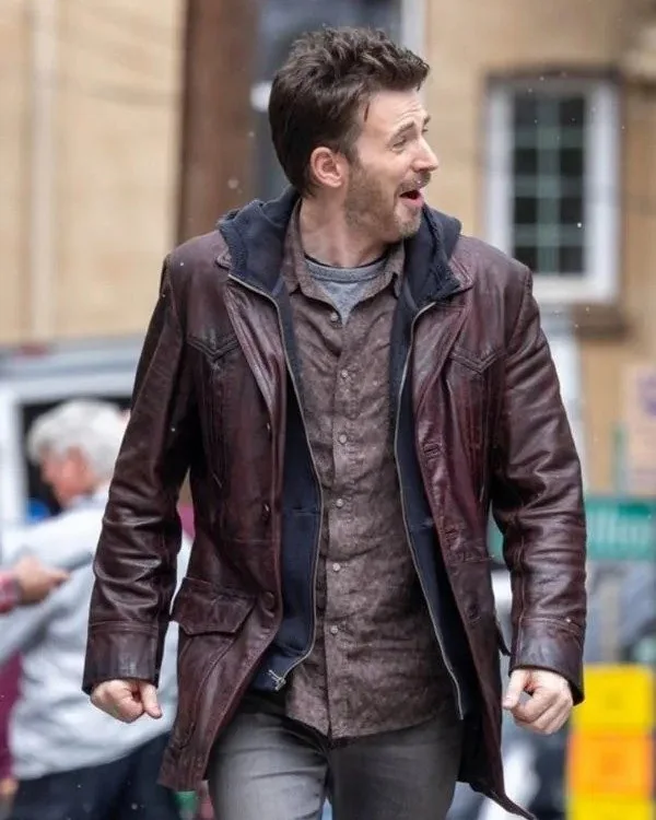 Red One 2023 Chris Evans Leather Jacket Red One 2023 Chris Evans Leather Jacket