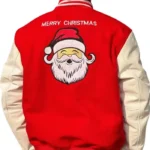 Red and White Christmas Varsity Jacket