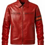 Retro Casual Red Leather Jacket