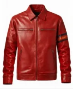 Retro Casual Red Leather Jacket