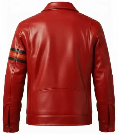 Retro Casual Red Leather Jacket