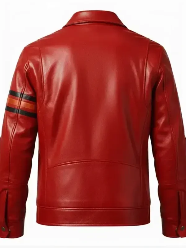 Retro Casual Red Leather Jacket