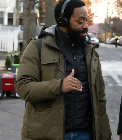 Rob Peace 2024 Chiwetel Ejiofor Green Hooded Jacket