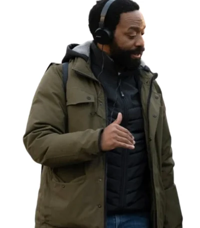 Rob Peace 2024 Chiwetel Ejiofor Green Hooded Jacket