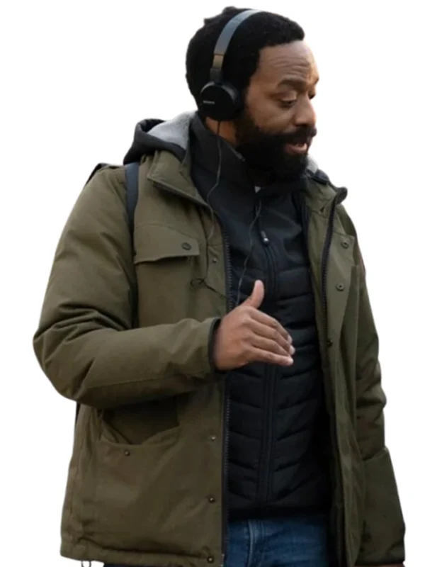 Rob Peace 2024 Chiwetel Ejiofor Green Hooded Jacket