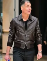 Rob Pelinka Black Leather Zip Up Jacket