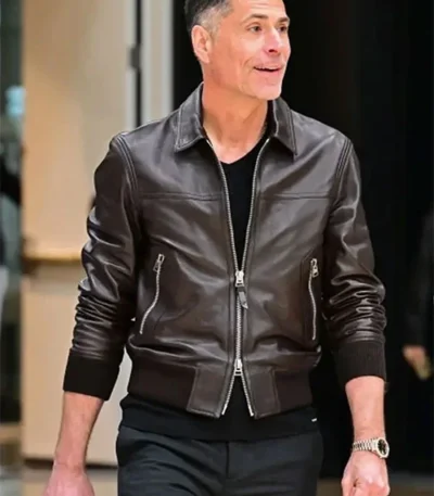 Rob Pelinka Black Leather Zip Up Jacket