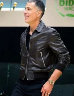 Rob Pelinka Black Leather Zip Up Jacket