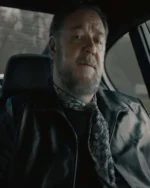 Russell Crowe Kraven the Hunter 2024 Black Leather Jacket