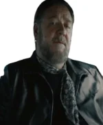 Russell Crowe Kraven the Hunter 2024 Black Leather Jacket