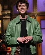 SNL Timothée Chalamet Green Jacket