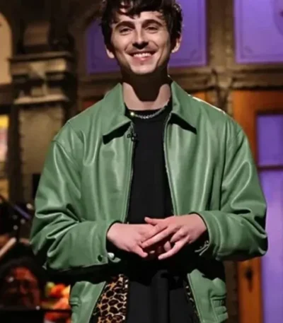 SNL Timothée Chalamet Green Jacket