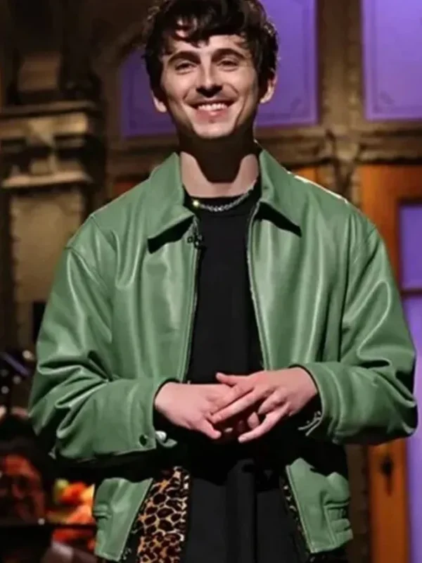 SNL Timothée Chalamet Green Jacket