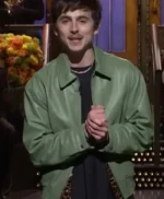 SNL Timothée Chalamet Green Jacket