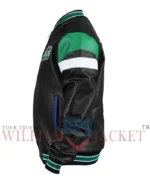Saskatchewan Roughriders Black Leather Varsity Jacket