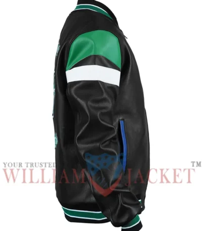 Saskatchewan Roughriders Black Leather Varsity Jacket