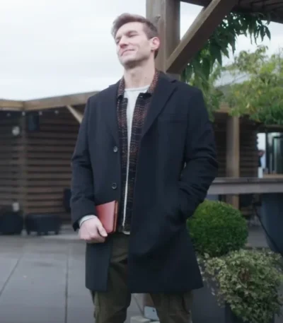 Scott Michael Foster Return to Office Black Wool Coat