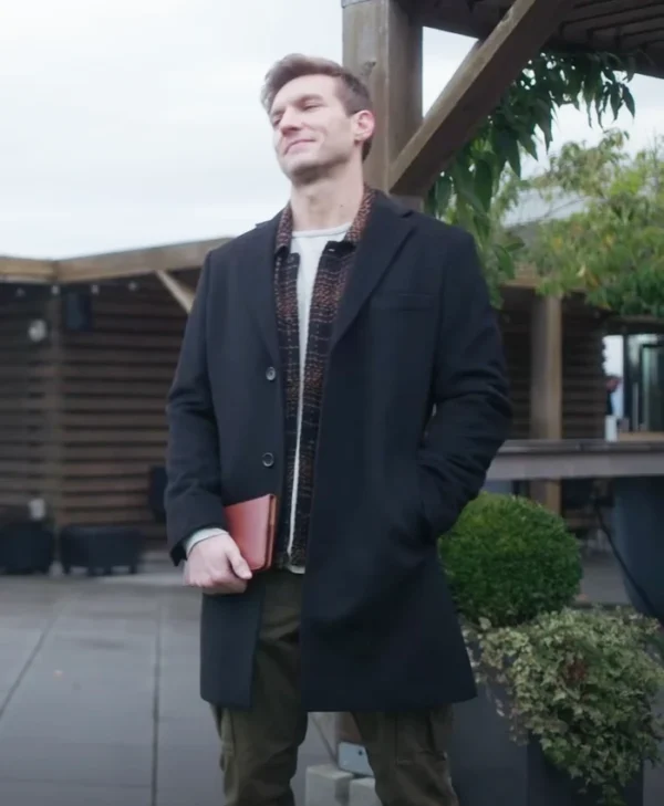Scott Michael Foster Return to Office Black Wool Coat Scott Michael Foster Return to Office Black Wool Coat
