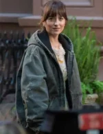 Dakota Johnson Materialists Grey Hooded Jacket