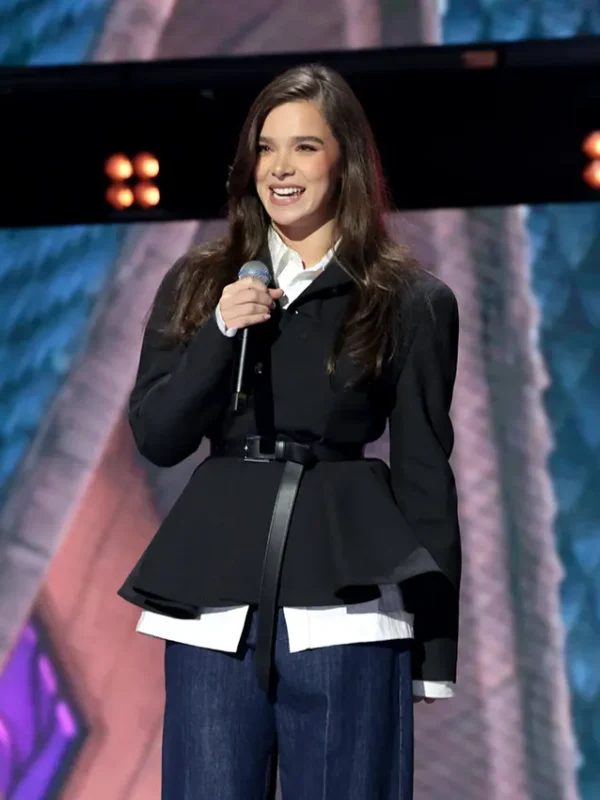 Hailee Steinfeld D23 Disney Event Black Peplum Jacket