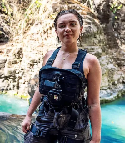 Florence Pugh Running Wild With Bear Grylls Vest