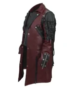 Steampunk Punk Rave Poison Gothic Maroon Leather Coat