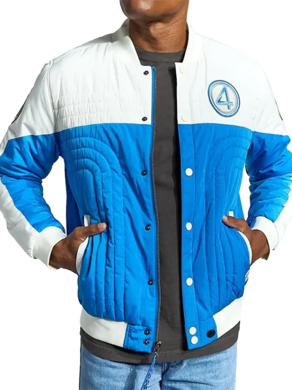 The Fantastic Four First Steps white Blue Bomber Jacket