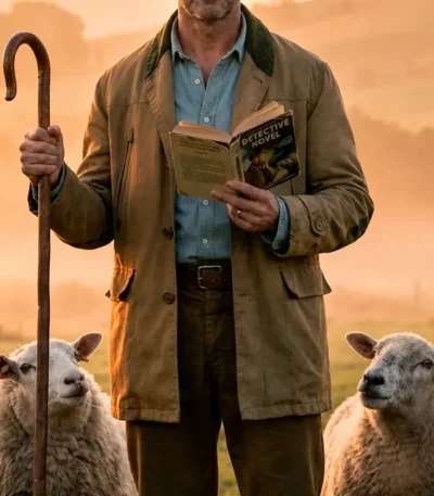 The Sheep Detectives Hugh Jackman Brown Coat