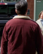 Wes Brown Deck the Walls Maroon Shearling Jacket