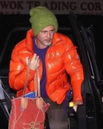 Wolfs 2024 Brad Pitt Orange Puffer Jacket