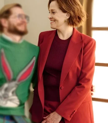 Sigourney Weaver Dust Bunny Red Blazer