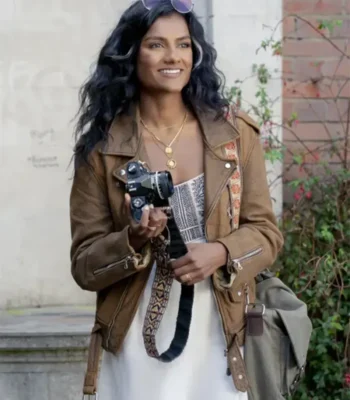 Simone Ashley Picture This Brown Leather Jacket