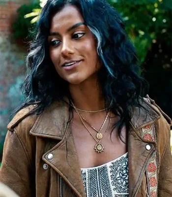 Simone Ashley Picture This Brown Leather Jacket