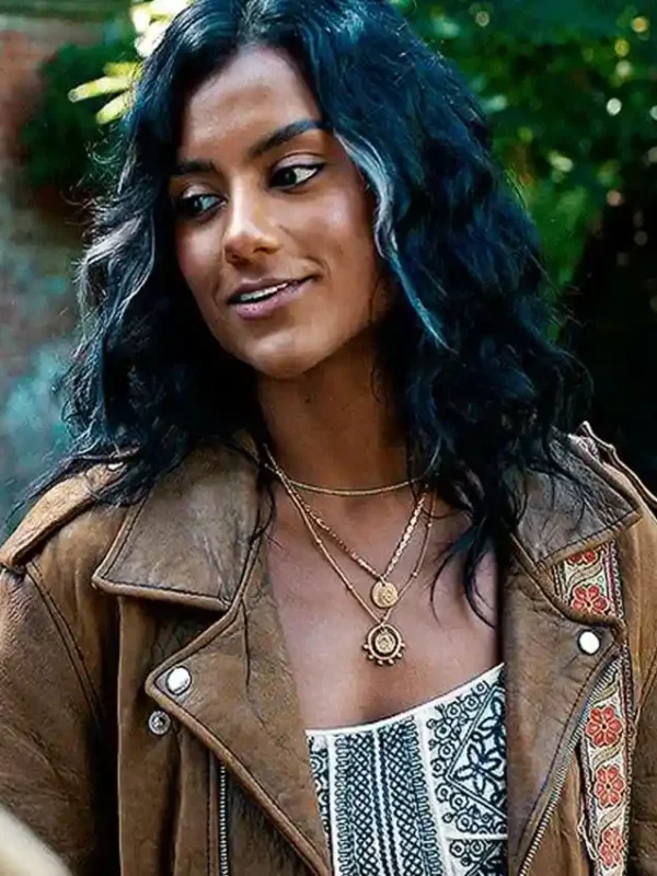 Simone Ashley Picture This Brown Leather Jacket