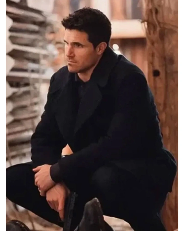 Simulant 2023 Robbie Amell Black Coat Simulant 2023 Robbie Amell Black Coat