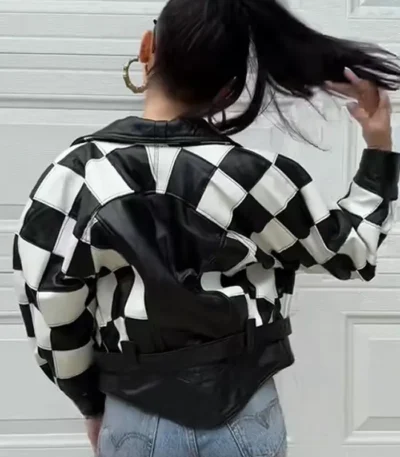 Sinners Hailee Steinfeld Black and White Checkered Jacket